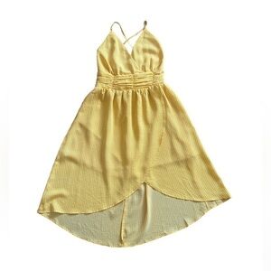 Moon River Yellow White Gingham Cami MIDI Dress Women’s Medium